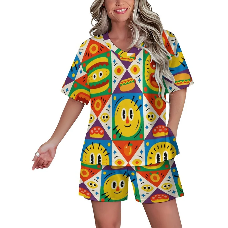 Pyjama Col V Personnalisable Femme – Ensemble Deux-Pièces sur Mesure