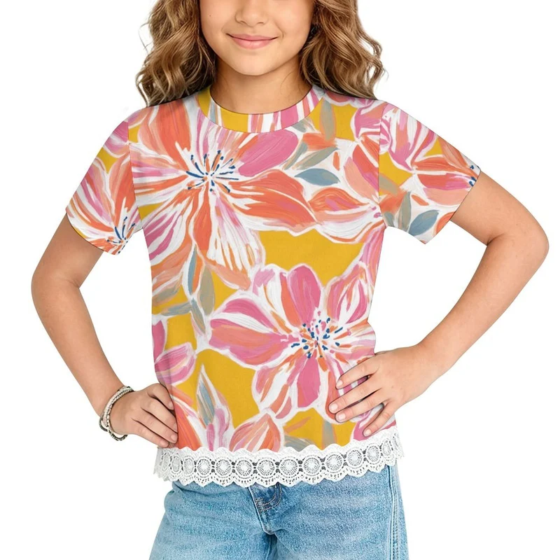 T-Shirt Enfant Personnalisé à Volant Manches Courtes