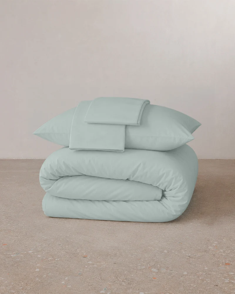 Parure de lit percale lavée - Hint of mint