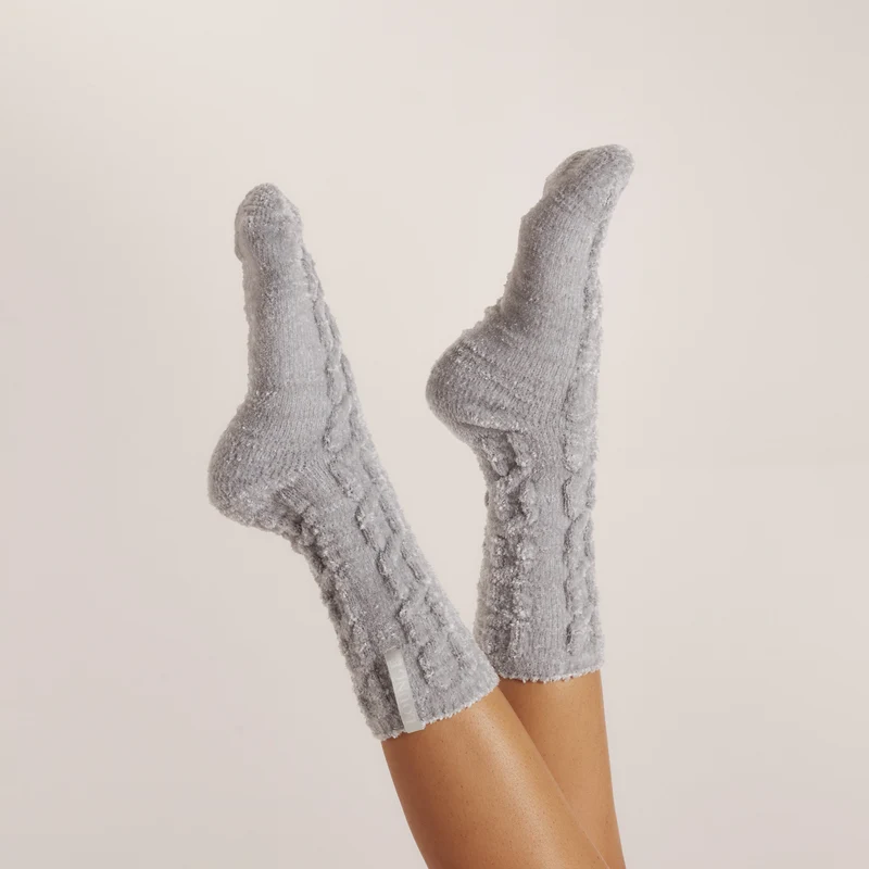 Chaussettes Tricotées en Chenille - Givre