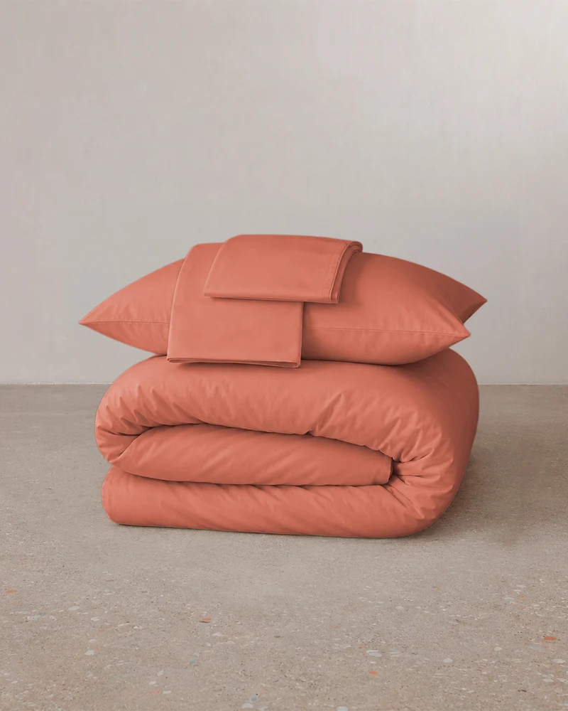 Parure de lit satin de coton - Mocca mousse