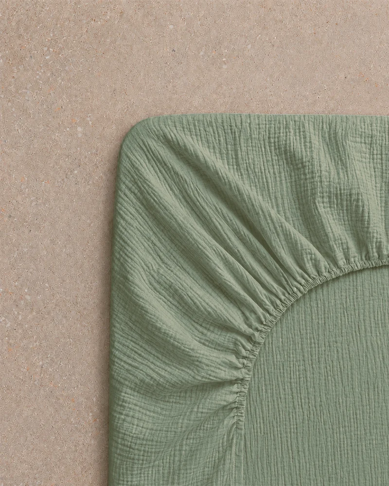 Drap housse gaze de coton - 7 coloris au choix