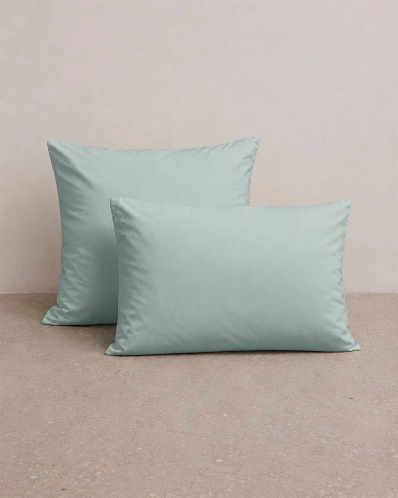 Taie d'oreiller percale lavée x2 - 7 coloris au choix