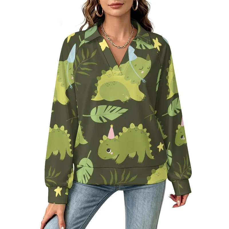 Sweat-Shirt Femme Col V Manches Longues Personnalisable
