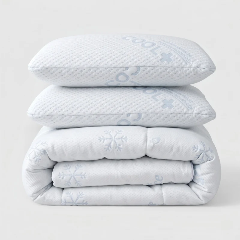 Pack couette et oreillers mémoire de forme rafraîchissants - Collection Été