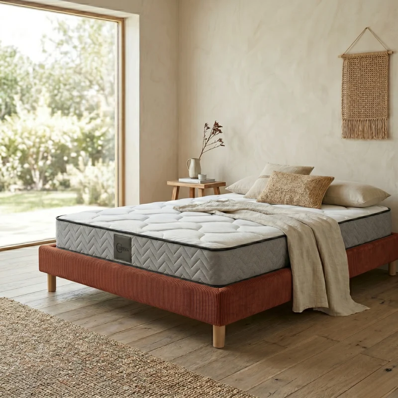 Ensemble lit et matelas confort - Collection Velours côtelé