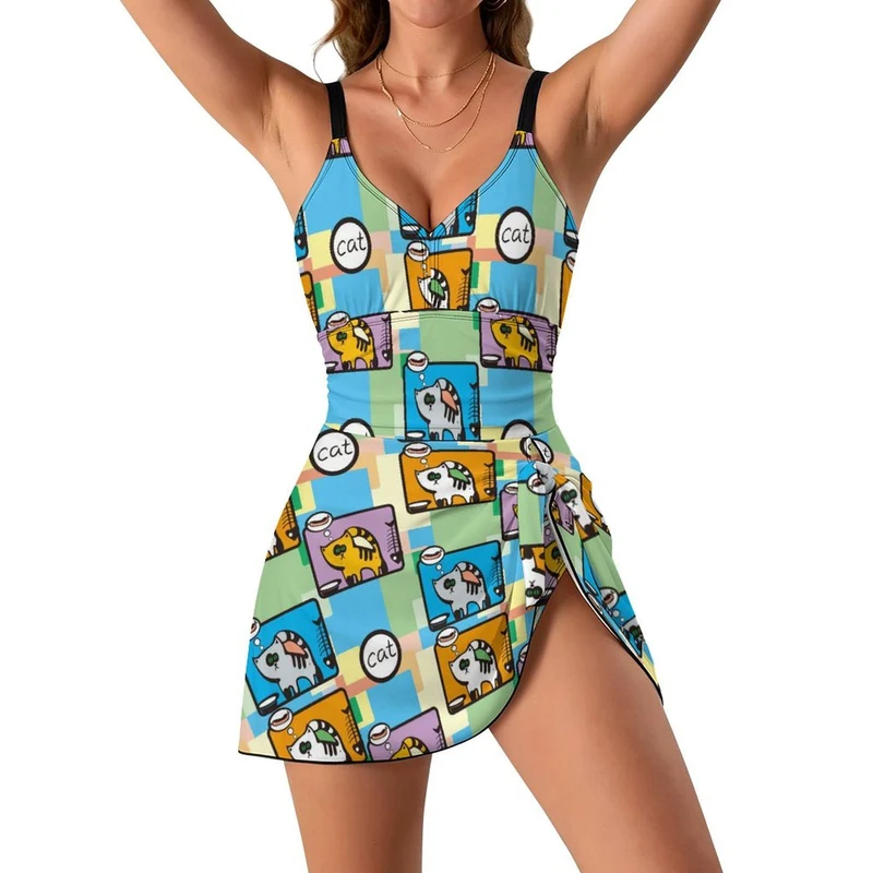 Maillot de Bain Robe Une Pièce Femme — Short Intégré et Personnalisable