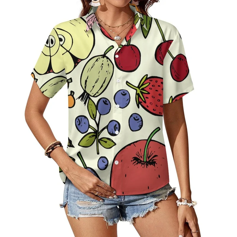 Chemise Femme Personnalisée à Col Classique et Manches Courtes