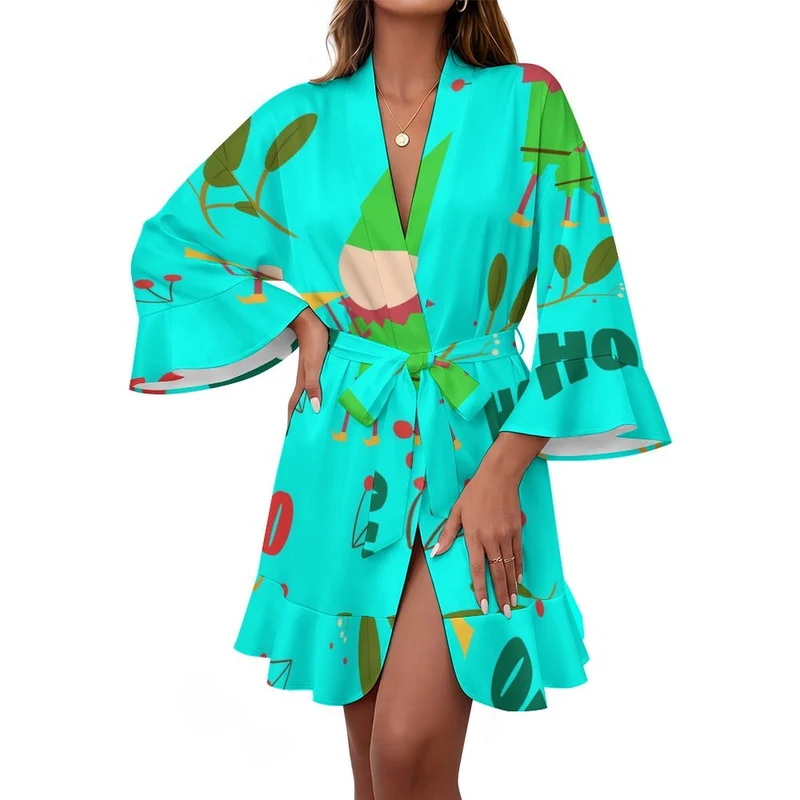 Peignoir Femme Personnalisé Manches à Volants