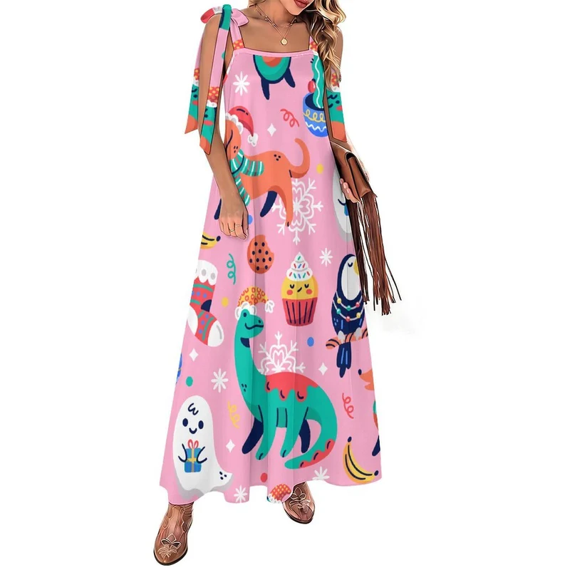 Robe Longue Personnalisée à Bretelles Nouées