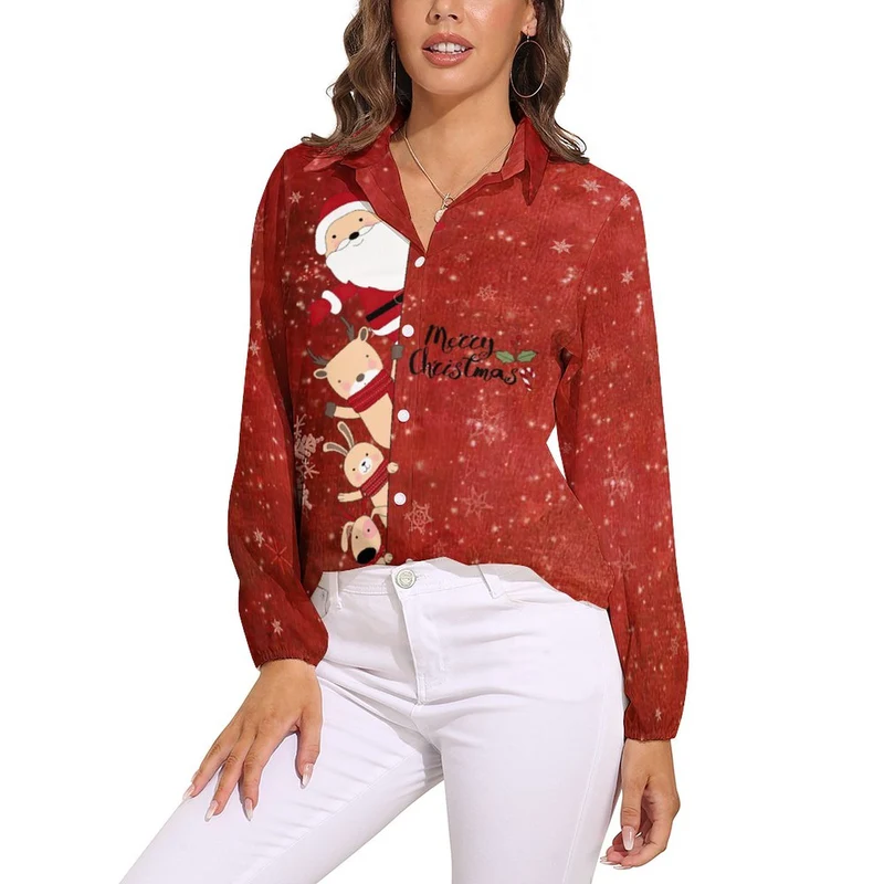 Chemisier Rétro Femme Personnalisable | Blouse Fluide Col V