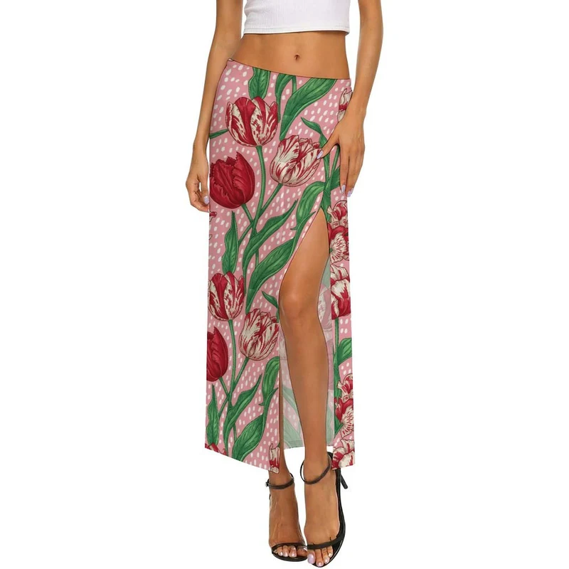 Jupe Longue Transparente Personnalisée | Sur-Maillot Fendu Mesh