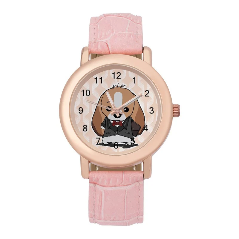 Montre Femme Personnalisable Cuir Rose | Cadran Photo Sur-Mesure