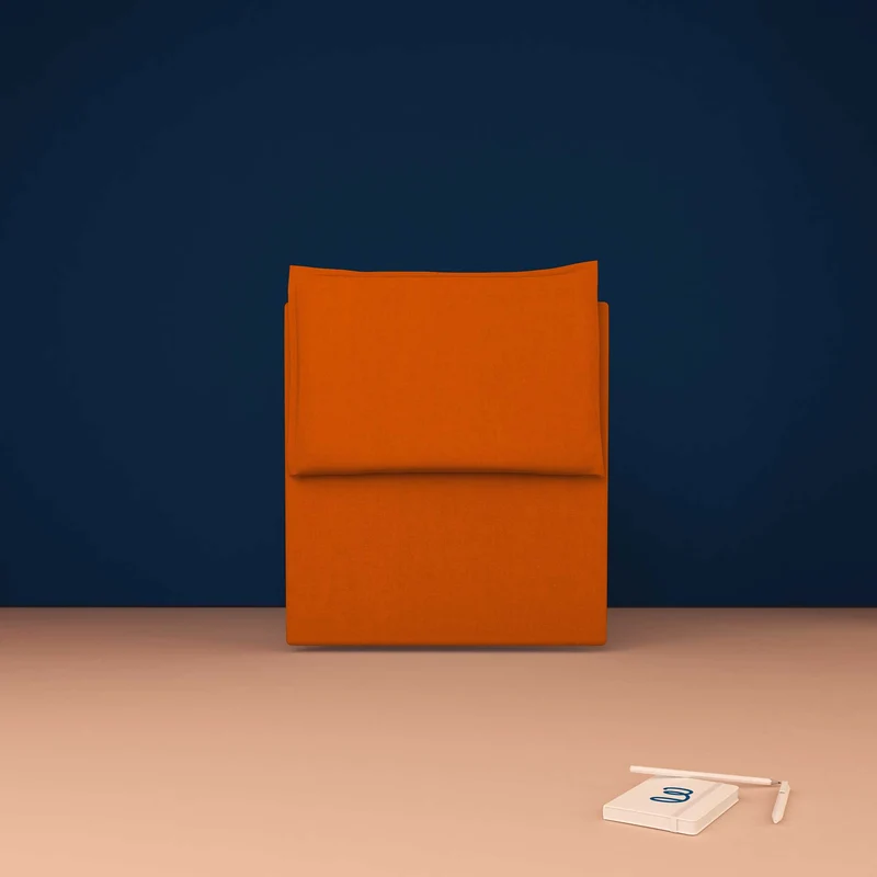 Testata letto singolo in tessuto imbottita Licia