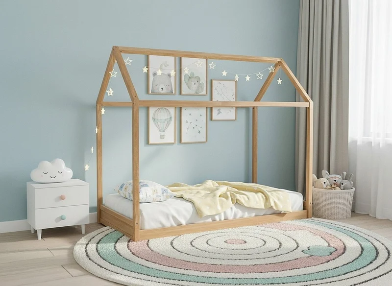 Lit cabane en bois 90 x 190 cm POPY
