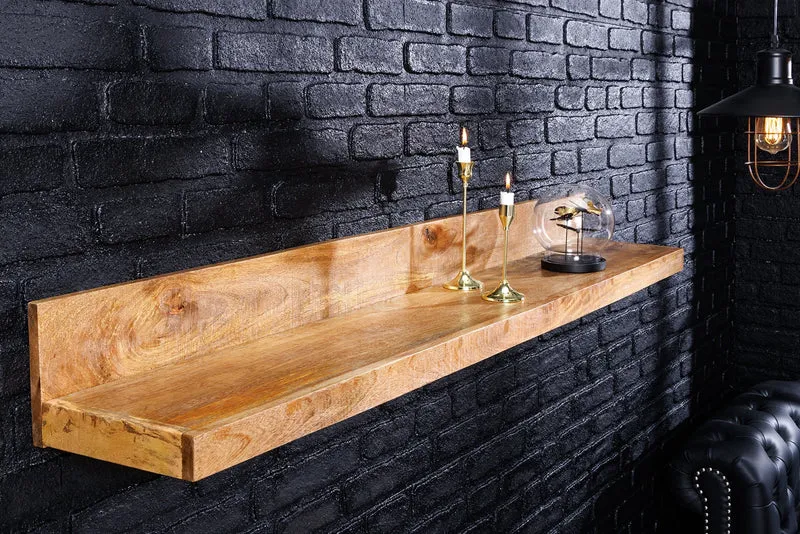 Etagère murale solide MAKASSAR 110cm en bois de manguier naturel fait main