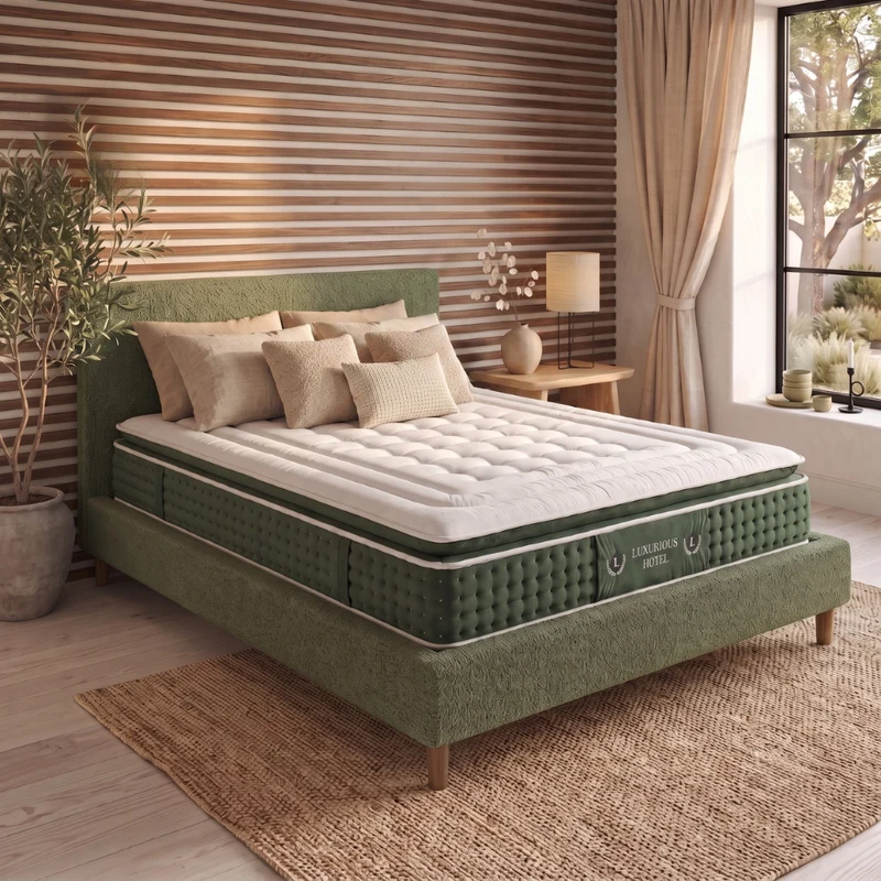 Matelas haut de gamme, surmatelas intégré - Collection Emeraude
