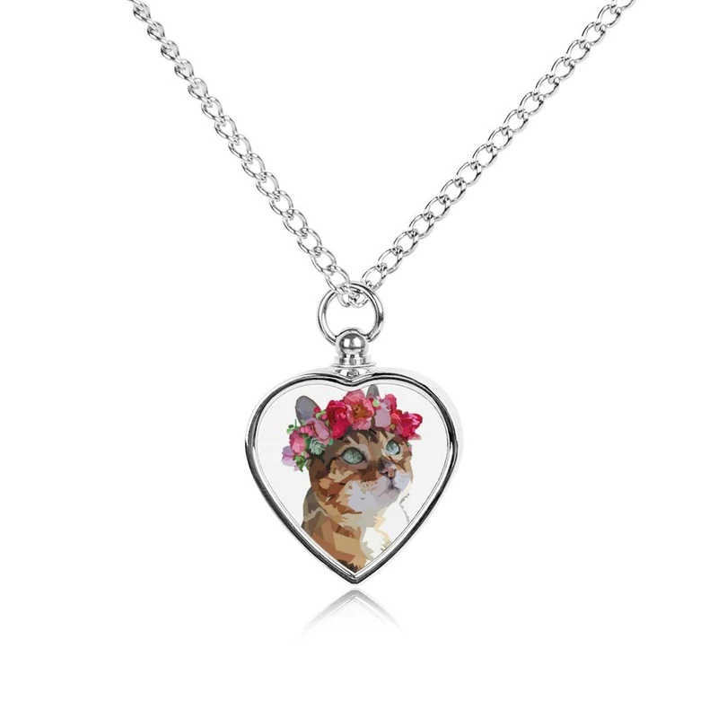 Collier Commémoratif Personnalisé pour Animal | Pendentif Urne avec Photo
