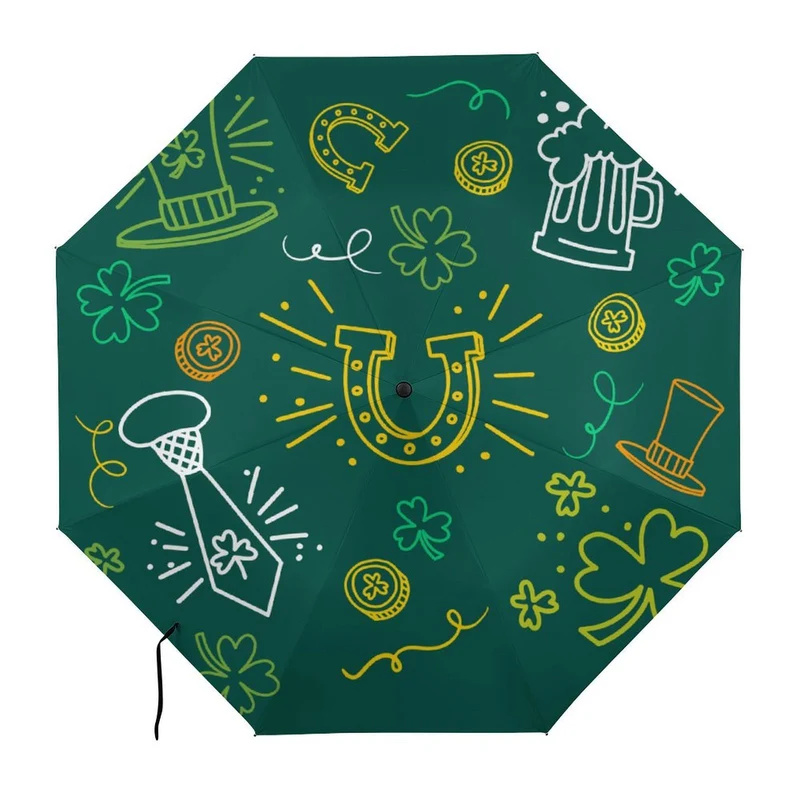 Parapluie de Golf Pliant Automatique Personnalisé avec Intérieur Noir Anti-UV