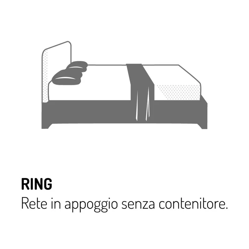Letto king size in legno e tessuto Mistral