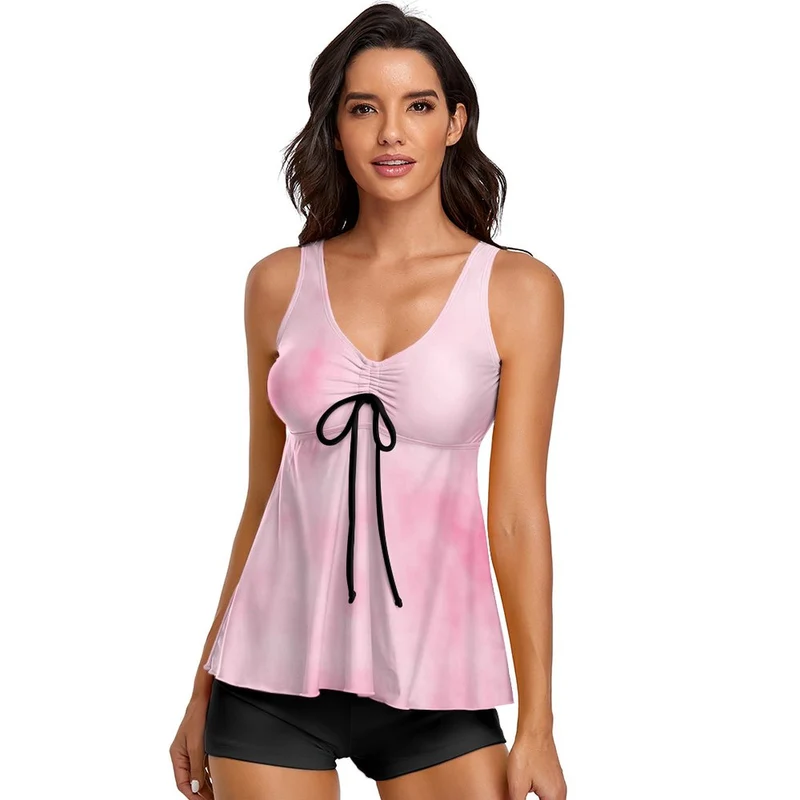 Tankini Shorty Femme Personnalisé : Maillot 2 Pièces Gainant (S-6XL)