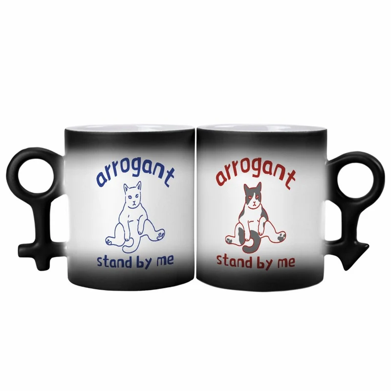 Set Mugs Magiques Couple Personnalisés Photo | Révélation à Chaud 330ml