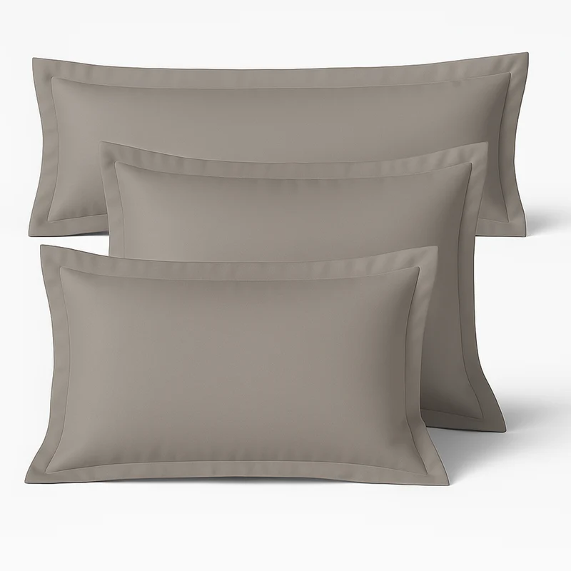 Taie d’oreiller gris perle, douce, respirante, lavable, durable - Collection Unie