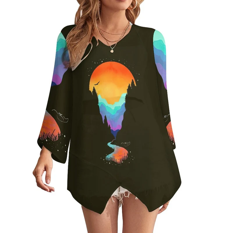 Blouse Mousseline Personnalisée - Fluide & Bohème (S-5XL)