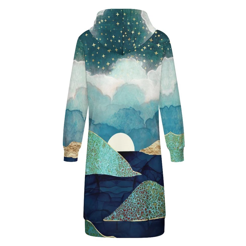 Veste Sweat Longue Zippée Femme : Hoodie Manteau à Capuche