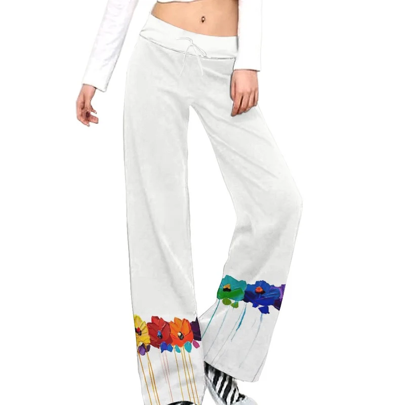 Pantalon Yoga Droit Confortable : Pantalon Détente Taille Élastique