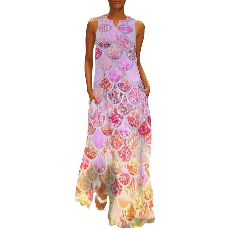 Robe Longue Sans Manches Femme : Maxi Dress Coupe Colonne