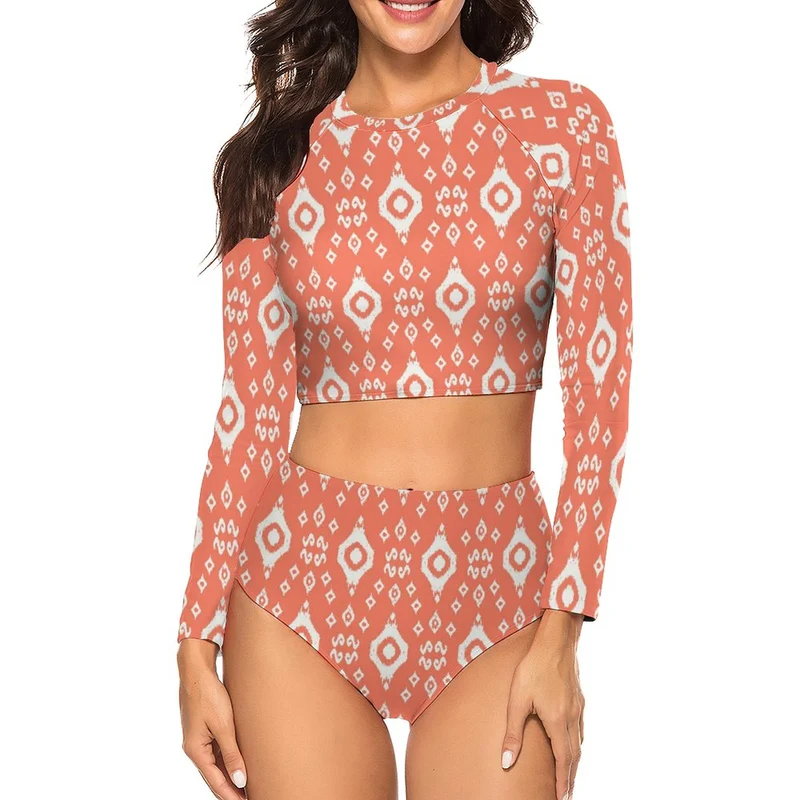 Bikini Manches Longues Personnalisé - Anti-UV & Coupe Crop (Max 60 car.)
