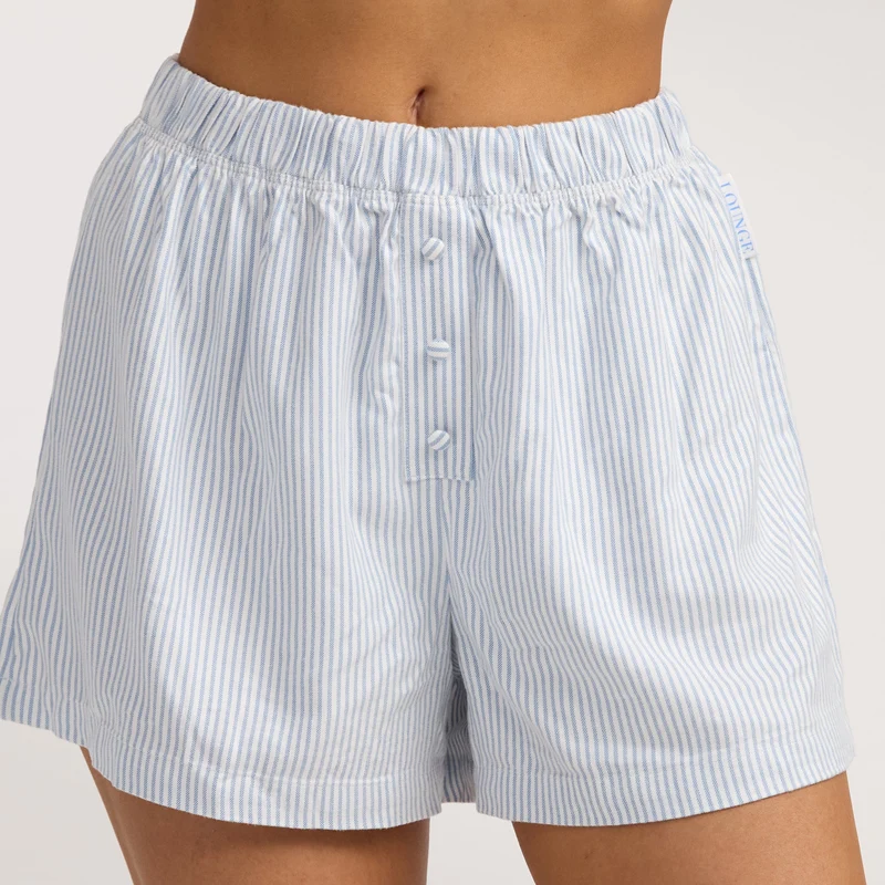 Short de Pyjama Woven Stripe - Rayures Bleues