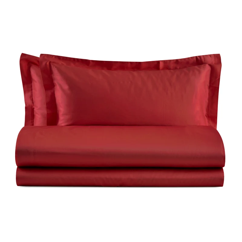 Completo letto matrimoniale con lenzuola e federe in raso di puro cotone Saul