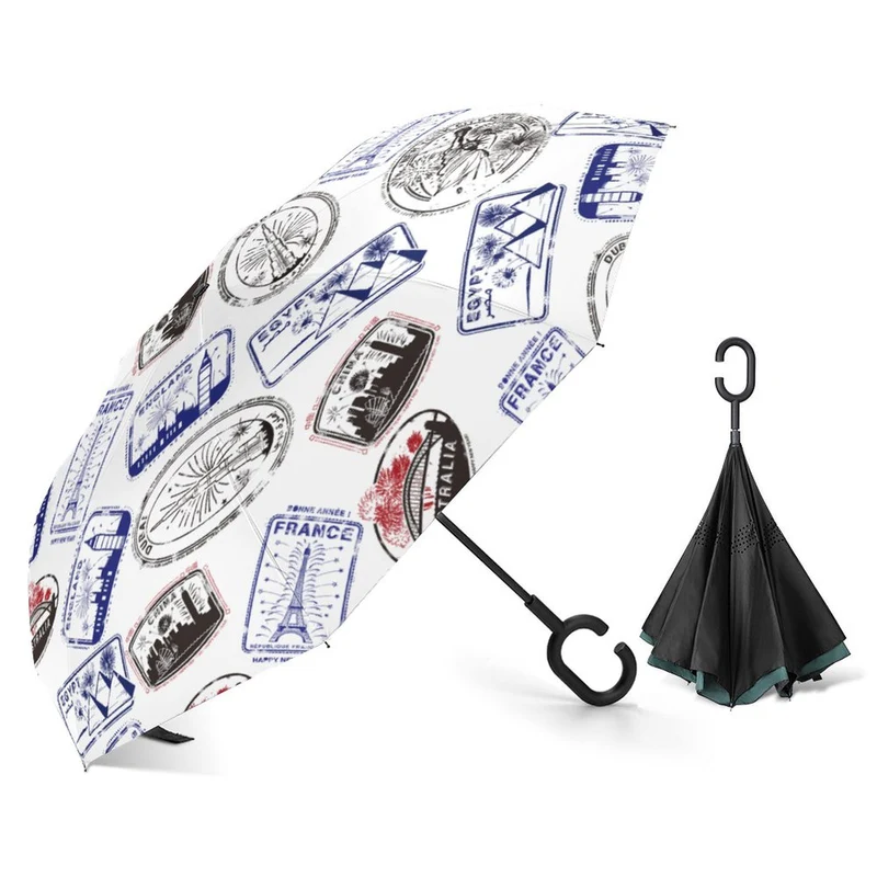 Parapluie Inversé Voiture Personnalisé | Double Couche & Anti-Vent