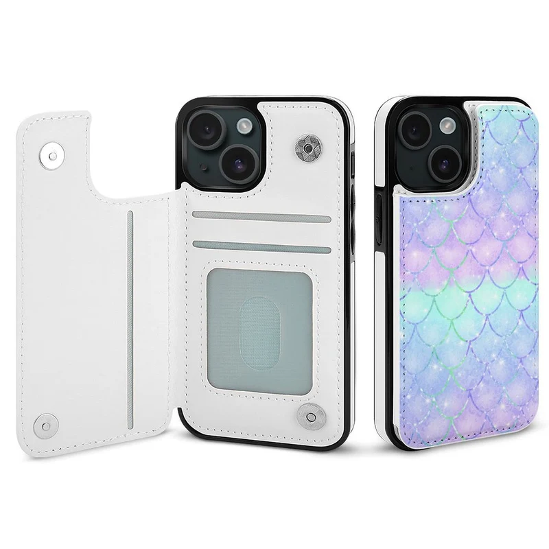 Coque Portefeuille iPhone 15 Personnalisée | Protection Intégrale & Porte-Carte