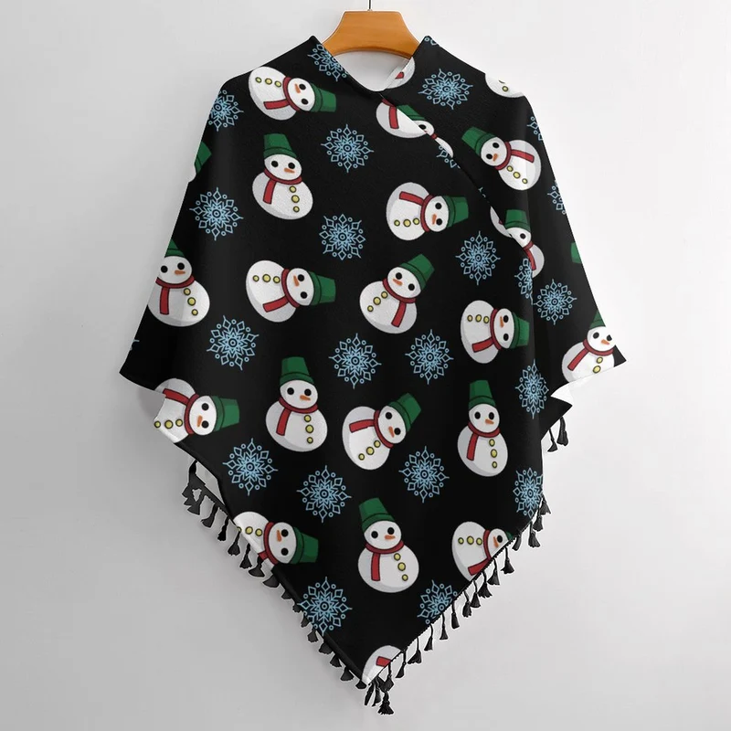 Poncho à Franges Personnalisable | L'Élégance Chaude & Chic