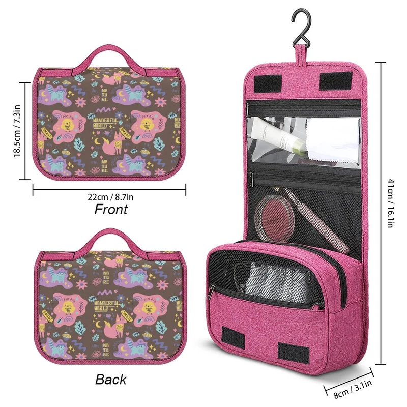 Trousse de Toilette Suspendue Personnalisée | Canvas Imperméable