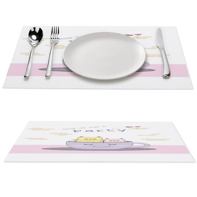 Set de Table Personnalisé PVC Tissé | Lavable & Anti-Chaleur | Napperon Repas