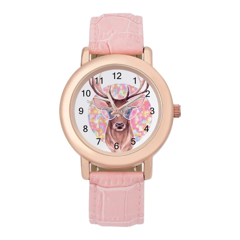 Montre Femme Cuir Rose Personnalisée | Minimalisme & Cuir Véritable