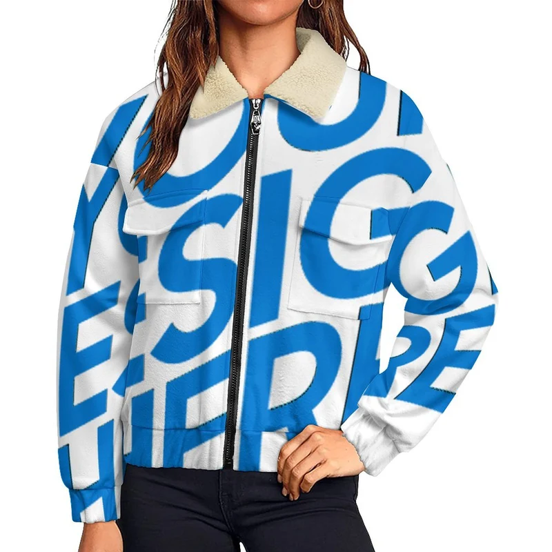 Veste zippée double pour femme MWL523 personnalisé avec photo texte prénom (conception une image)