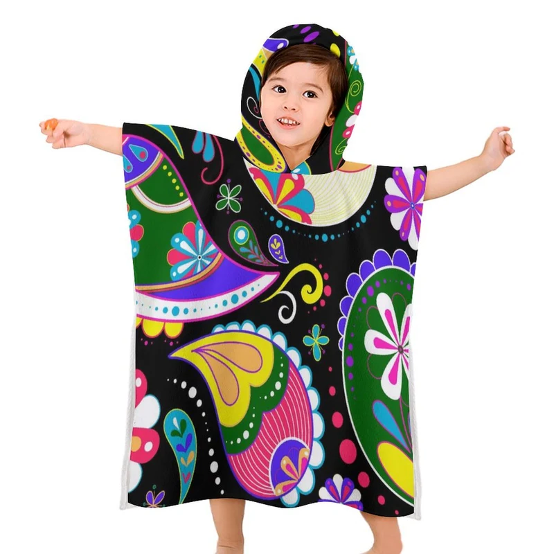 Sortie de Bain Enfant Personnalisée | Le Poncho à Capuche Ludique