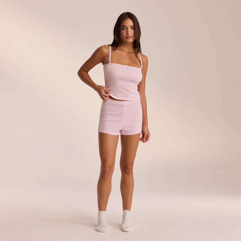 Short de Pyjama Pointelle - Rose