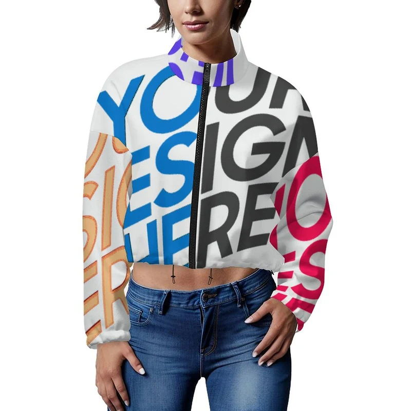Veste courte à capuche en polaire pour femme MWL476 personnalisée avec prénom motif texte (conception une image)