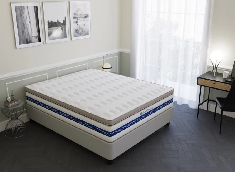 Matelas hybride REFRESH 160 x 200 cm ressorts ensachés et mémoire de forme épaisseur 32 cm