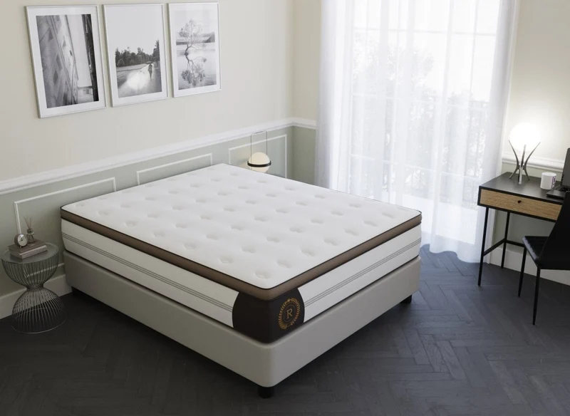 Matelas hybride ROYAL LUX 160 x 200 cm ressorts ensachés et mémoire de forme épaisseur 31 cm