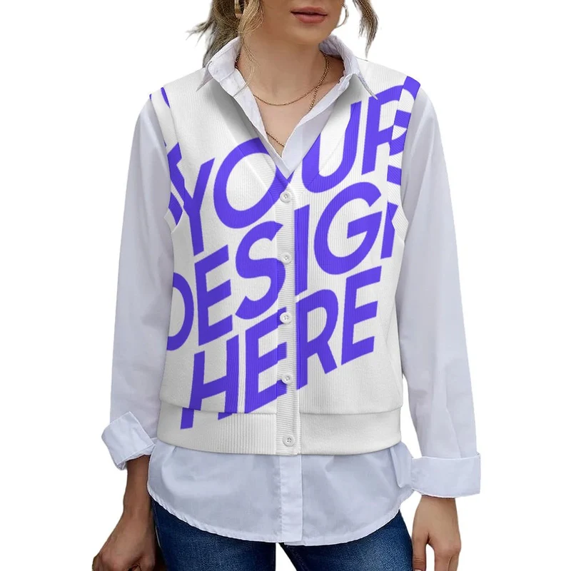 Gilet sans manches pour femme LM562 personnalisé avec photo texte prénom