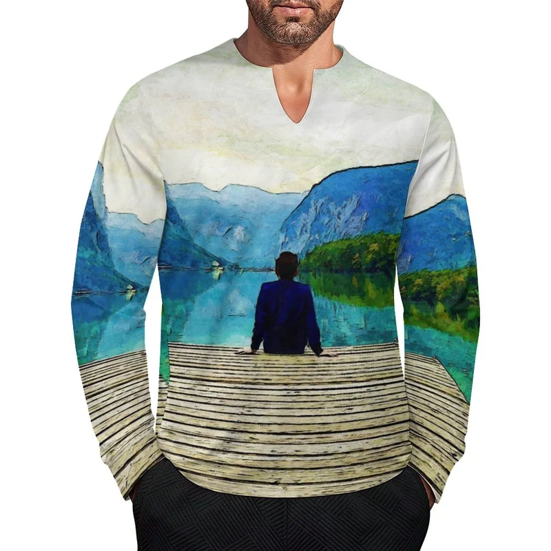 T-shirt Homme Technique Personnalisé | Col V Manches Longues Fraîcheur