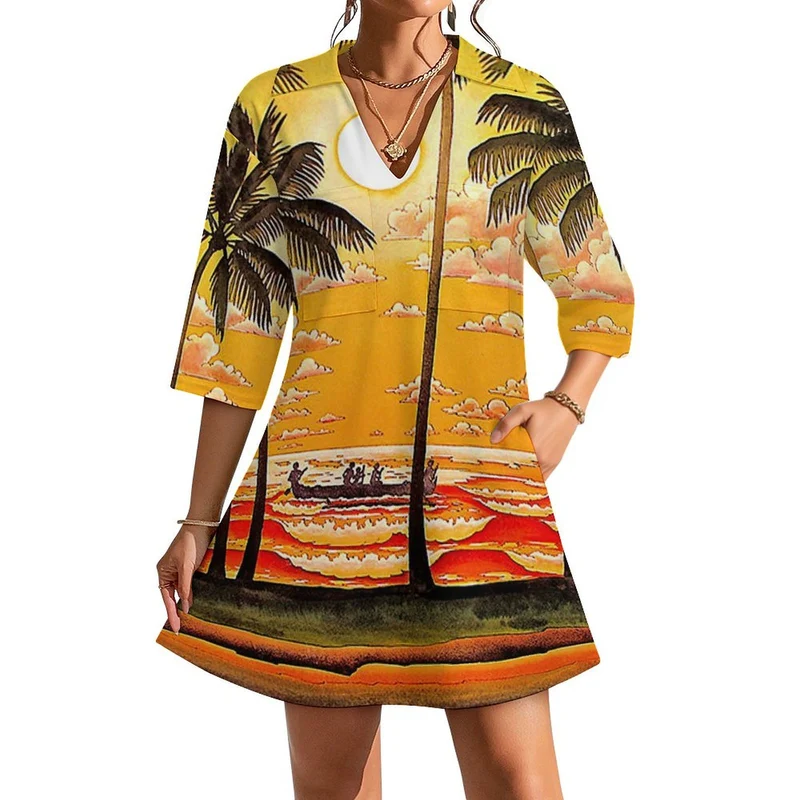 Robe Col V Femme Personnalisable | Chic & Confortable pour Bureau