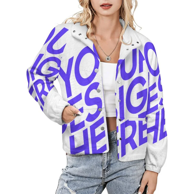 Sweat-shirt femme col montant LM552 personnalisé avec photo texte prénom (conception une image)